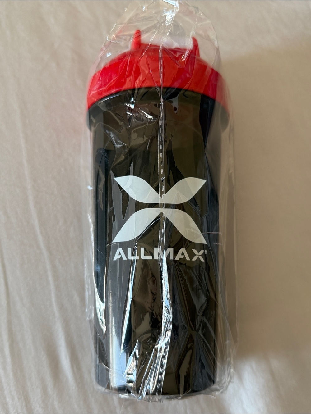 Allmax Bottle Leak-Proof Shaker, Black/Red, 25 oz (700 ml) New Bottle